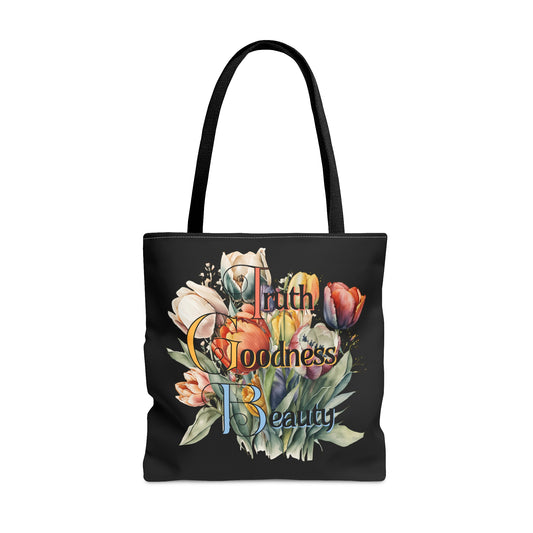 Truth Goodness Beauty  black Tote Bag